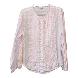 Sundance – Light Pink Embroidered Cotton Blouse – Size M N